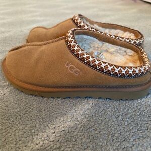 UGG Tamsin Brown Slippers with Knit Trim